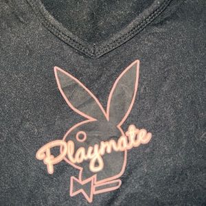 Y2K Playboy Playmate V-Neck Fitted T Shirt.